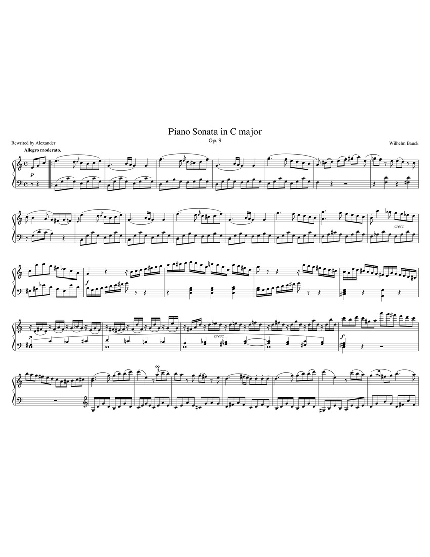 Piano Sonata in C major, Op. 9 Sheet music for Piano (Solo) | Musescore.com