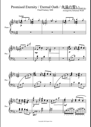 Final Fantasy XIII - The Promise Sheet Music for Piano (Solo