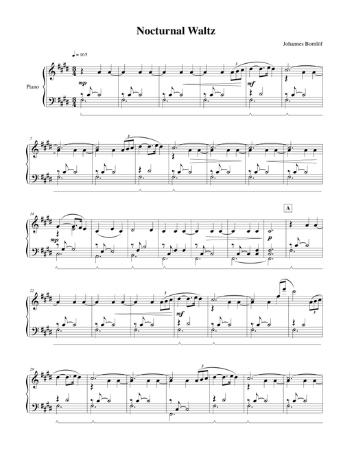 Nocturnal Waltz - Johannes Bornlof (Piano Solo)