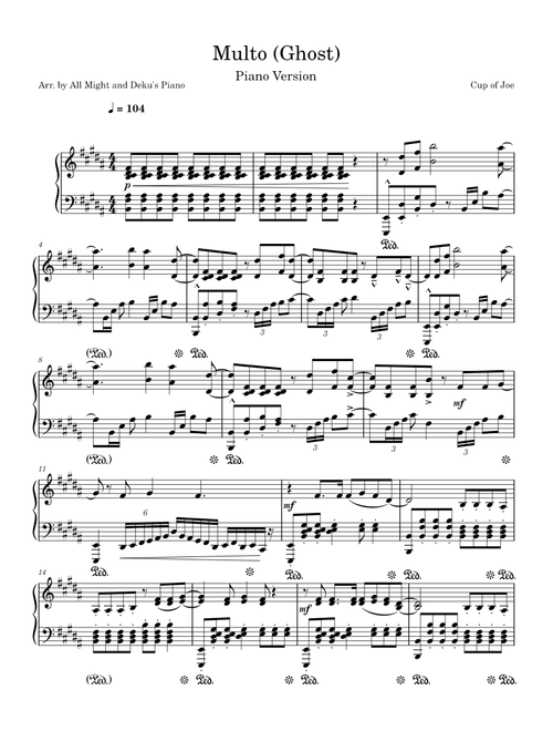 Cup of Joe - Multo (Ghost) [Piano Arrangement]