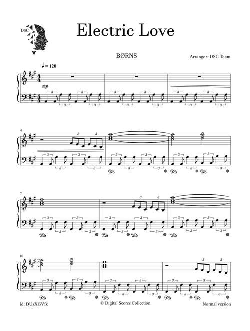 Electric Love (Arr. Digital Scores Collection) - BORNS (Piano Solo)