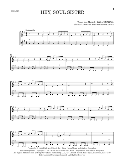 Hey, Soul Sister - Train (Violin Duet)
