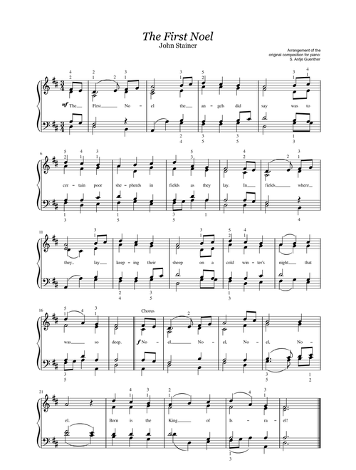 The first noel (Arr. Antje Günther) - John Stainer (Piano Solo)