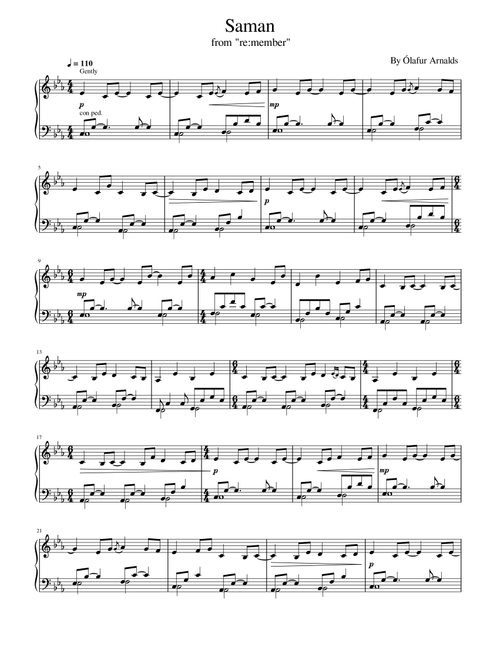 Saman (Arr. poon) - Olafur Arnalds (Piano Solo)