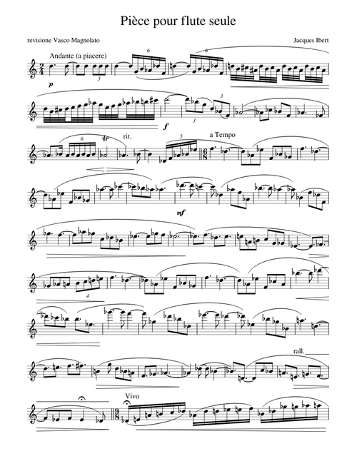 Ibert Pièce pour flute seule