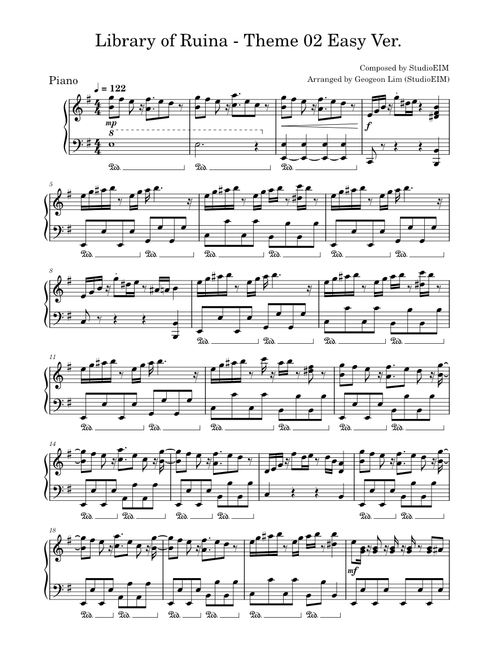 Library of Ruina (Hod Battle) – StudioEIM Sheet Music for