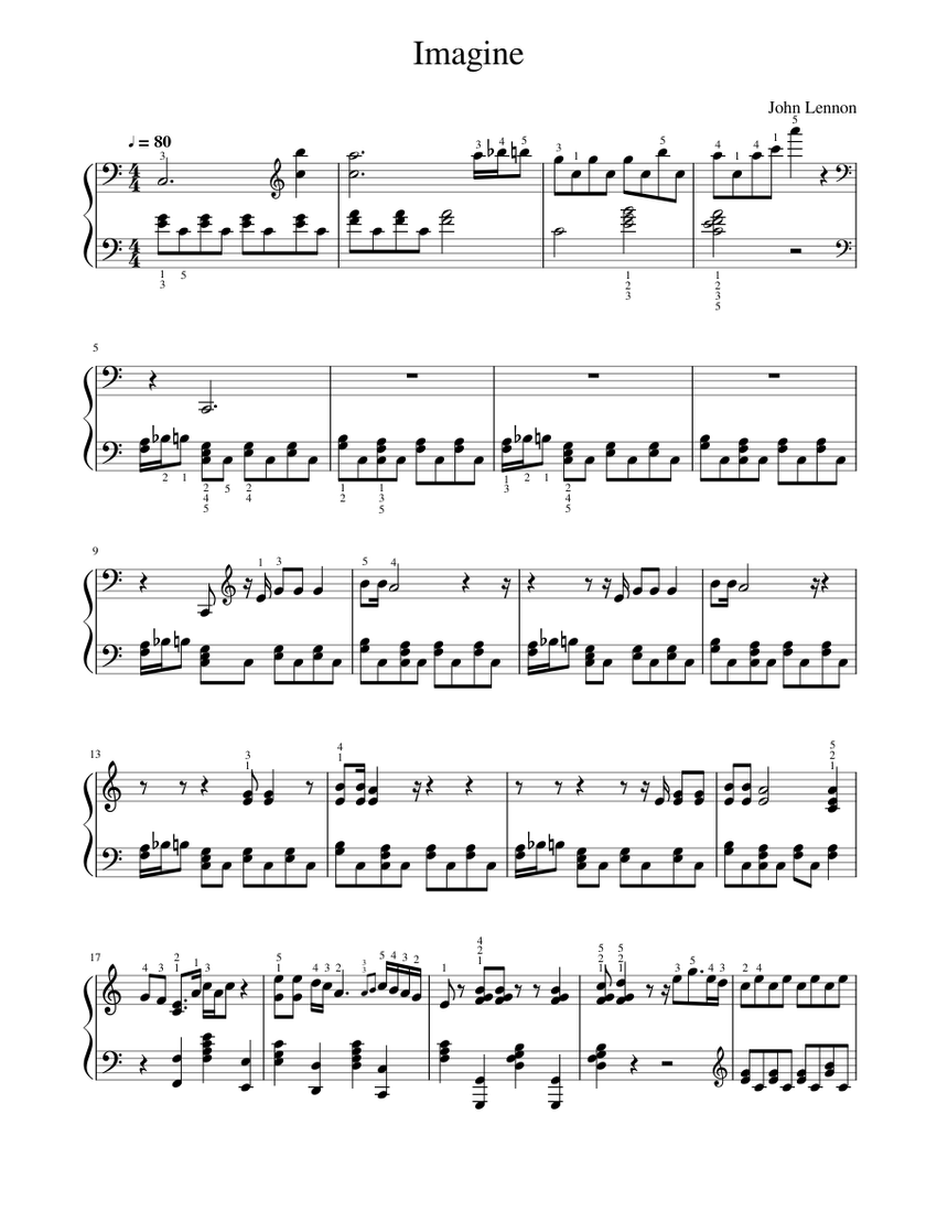 Imagine John Lennon Piano Solo Sheet music for Piano (Solo) | Musescore.com imagine-john-lennon-piano-solo-sheet-music-for-piano-solo-musescore-com