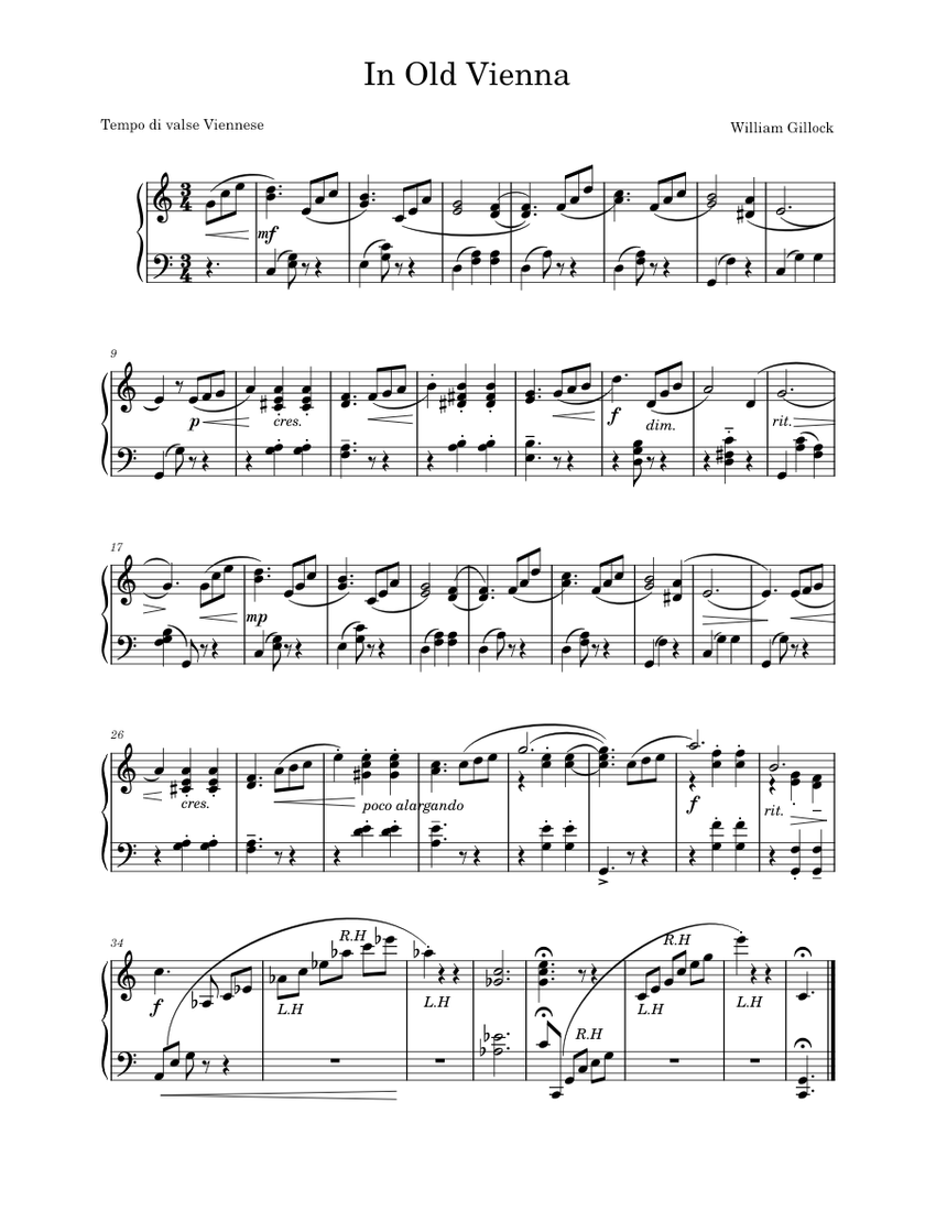 In Old Vienna William Gillock Sheet music for Piano (Solo