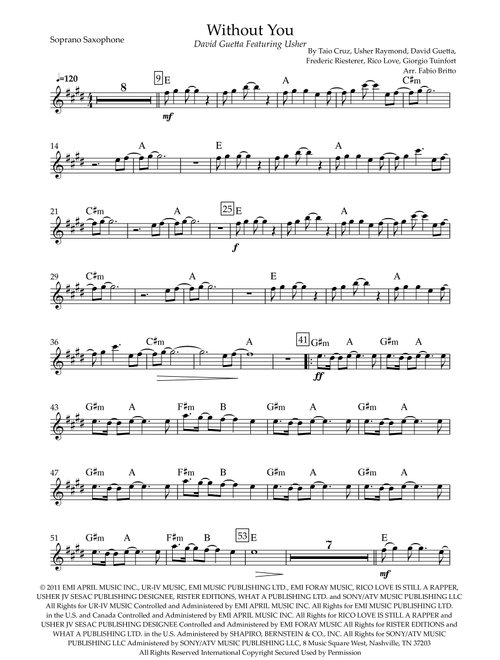 Without You (Arr. Fabio Britto) - David Guetta Featuring Usher (Soprano Sax Solo)