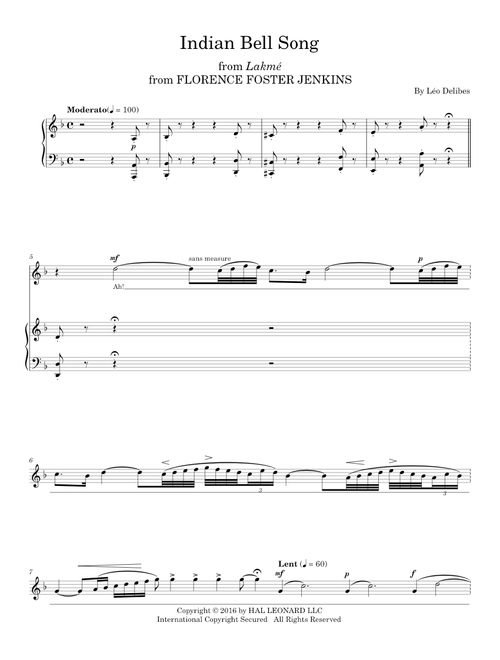 Indian Bell Song (Piano Vocal)