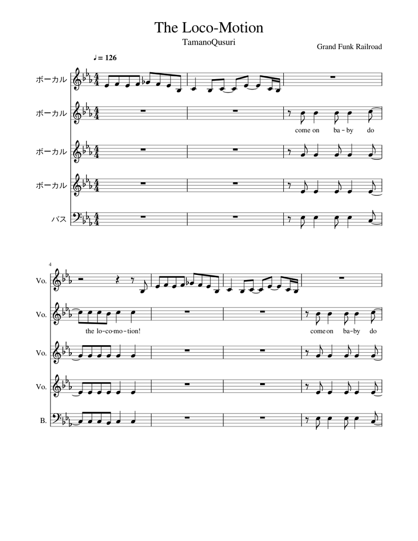 The Sheet music for Bass voice, Vocals (Choral)