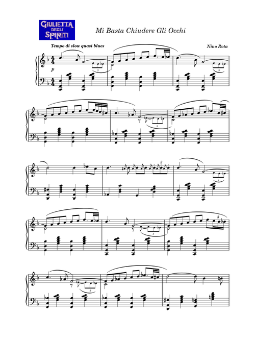 Giulietta Degli Spiriti sheet music by dcardillo | Play, print