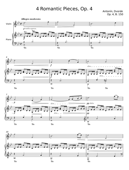4 Romantic Pieces, Op. 75 - Antonín Dvořák