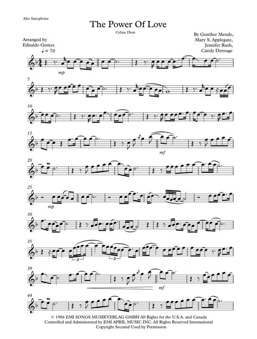 The Power Of Love (Arr. Ednaldo Gomes) - Air Supply (Alto Sax Solo)