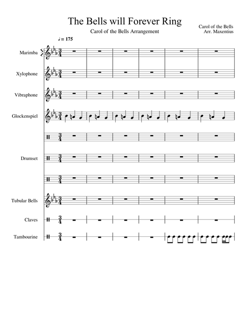 The Bells Will Forever Ring (Carol of the Bells Arklight Percussion Ensemble Arrangement)