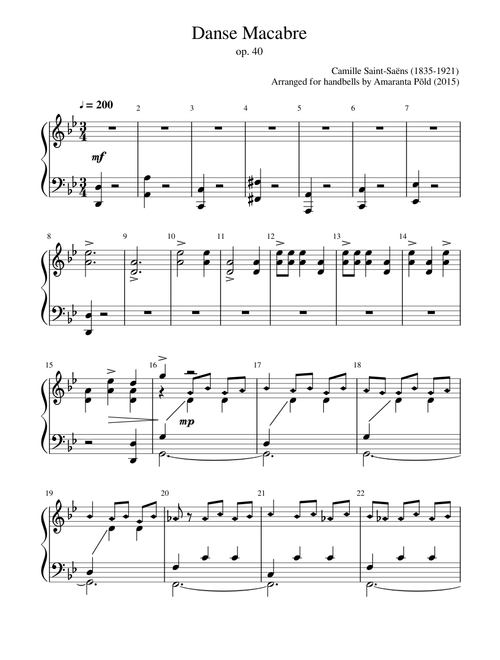 Danse Macabre (for English Handbells) - Camille Saint-Saëns