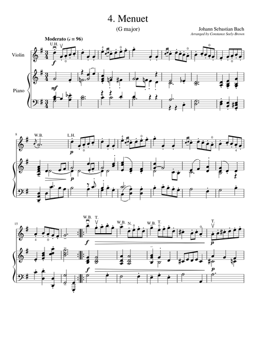 Minuet in G major, BWV Anh. 114 from Notebooks for Anna Magdalena Bach by Johann Sebastian Bach
