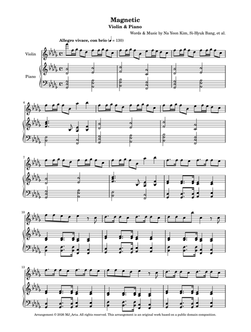 Magnetic (Arr. Moonju Baek) - ILLIT (Violin and Piano)