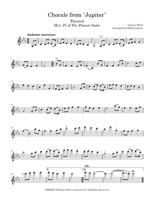 Chorale from "Jupiter" — Gustav Holst