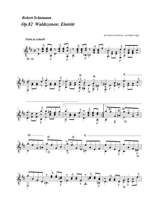 R. Schumann : Waldszenen Eintritt from Op.82 (Arr. Stefan Niggl) - Robert Schumann (Solo Guitar)