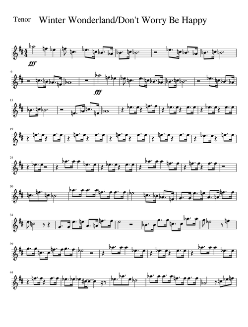 Winter Wonderland/Don't Worry Be Happy by Pentatonix for Tenor Sax
