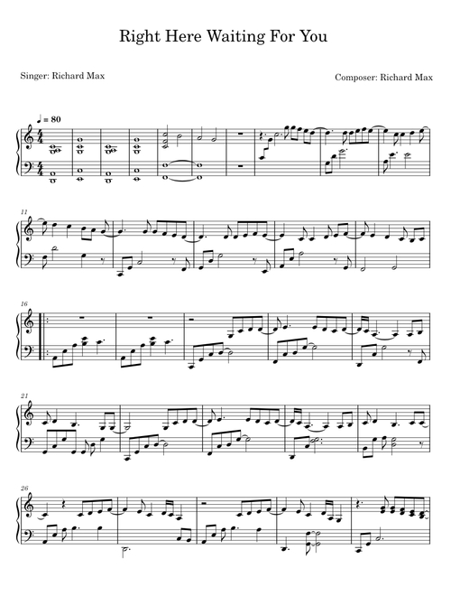 Right Here Waiting For You - Richard Max