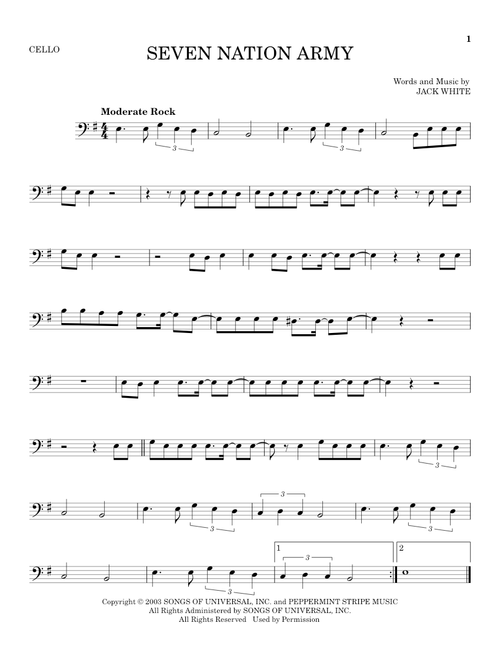 Seven Nation Army - White Stripes (Cello Solo)