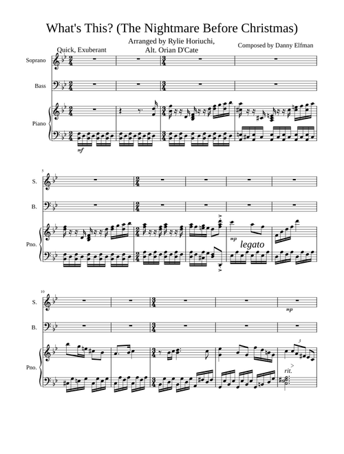 What's This – Danny Elfman , from The Nightmare Before Christmas (SAB Choral Arrangement)