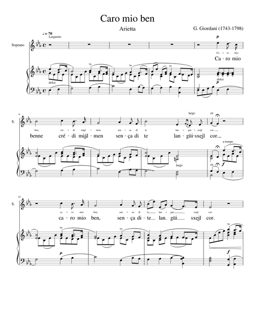 Caro mio ben - Giuseppe Verdi