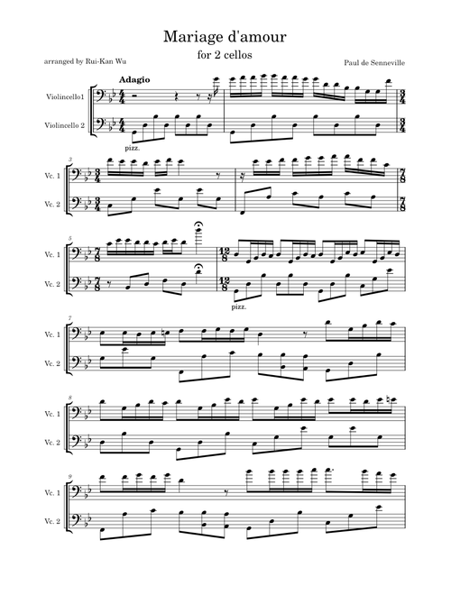 Mariage d'Amour – Paul de Senneville Short Version - Arranged by Roy