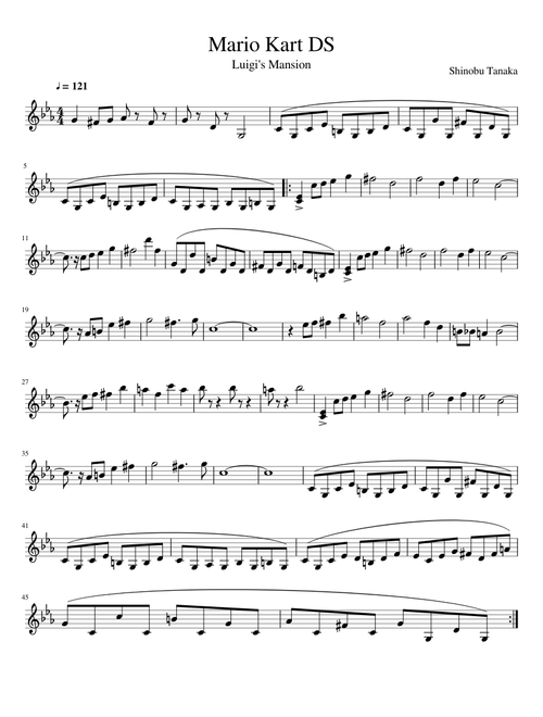 Mario Kart DS - Luigi's Mansion - Violin