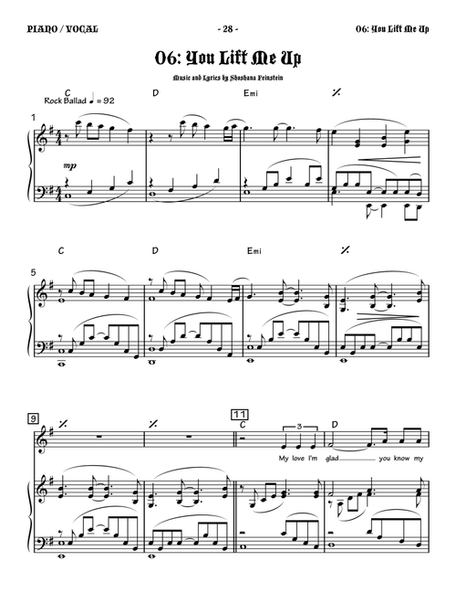 You Lift Me Up (Arr. Shoshana Feinstein) (Small Ensemble)