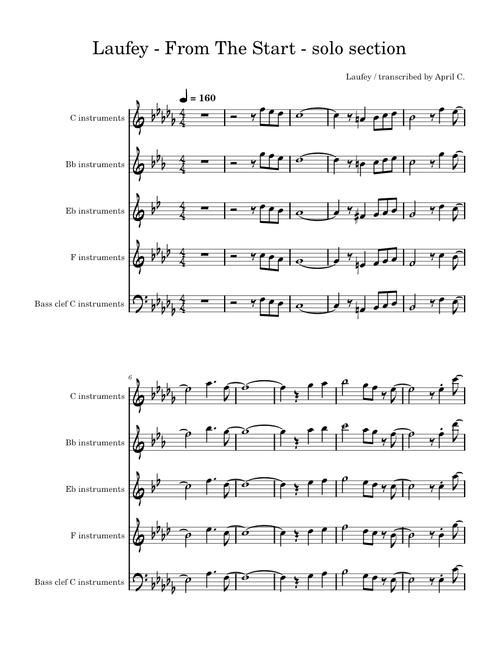 From The Start – Laufey Laufey - From The Start - solo section (in most transpositions!!)