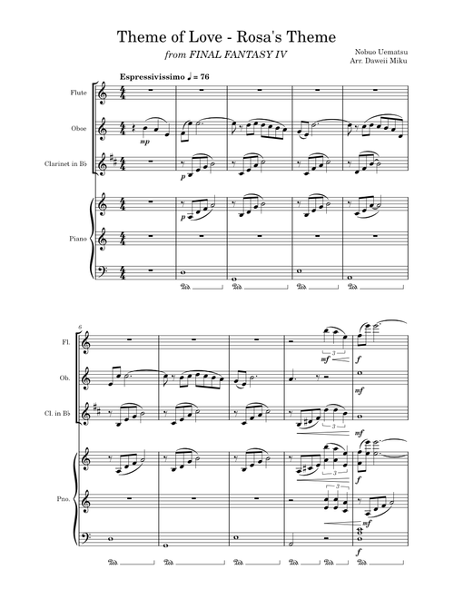 Theme of love – Nobuo Uematsu [FFIV] Theme of Love
