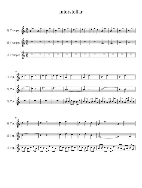 interstellar for trumpet trio