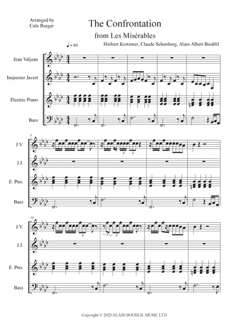 Confrontation (Arr. Cole Burger) - Alain Albert Boublil, Herbert Kretzmer, Claude Schonberg (Piano-Vocal-Guitar (Piano Accompaniment))