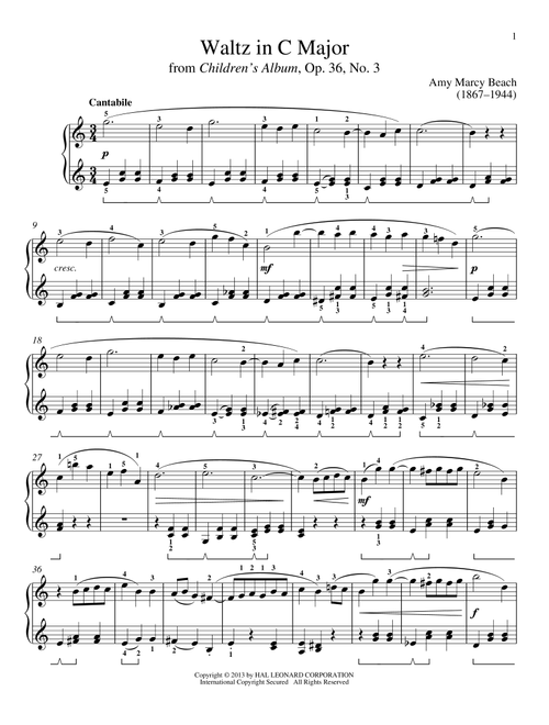 Waltz In C Major (Ed. Gail Smith) - Amy Beach (Piano Solo)