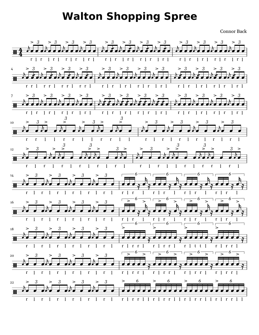 Walton Shopping Spree Sheet music for Snare drum (Solo) | Musescore.com