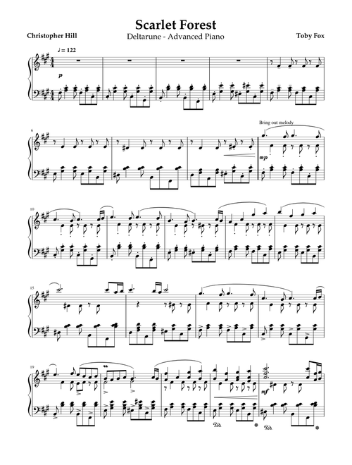 Scarlet Forest - Deltarune Advanced Piano