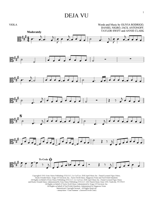 deja vu - Olivia Rodrigo (Viola Solo)