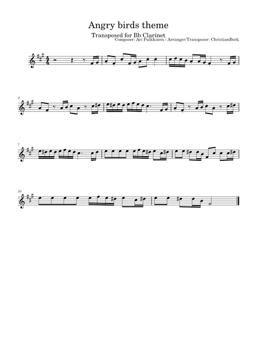 Angry Birds Theme – Ari Pulkkinen angry birds clarinet solo