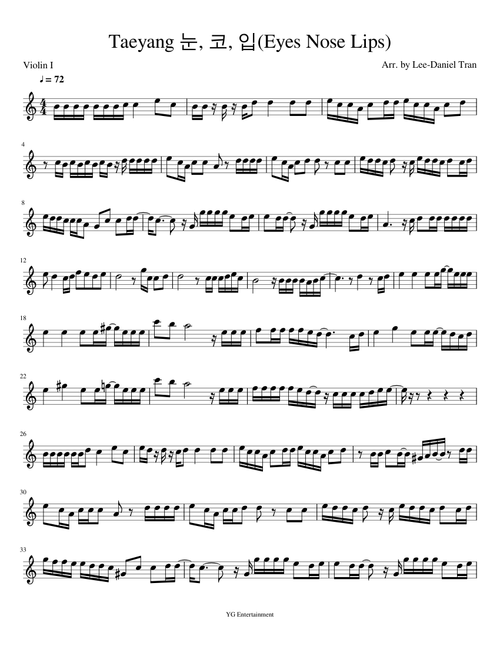 Taeyang (눈,코,입) Eyes Nose Lips Violin 1