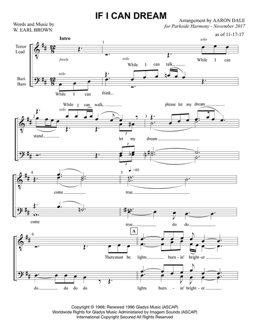 If I Can Dream (Arr. Aaron Dale) - Elvis Presley (Barbershop Quartet)