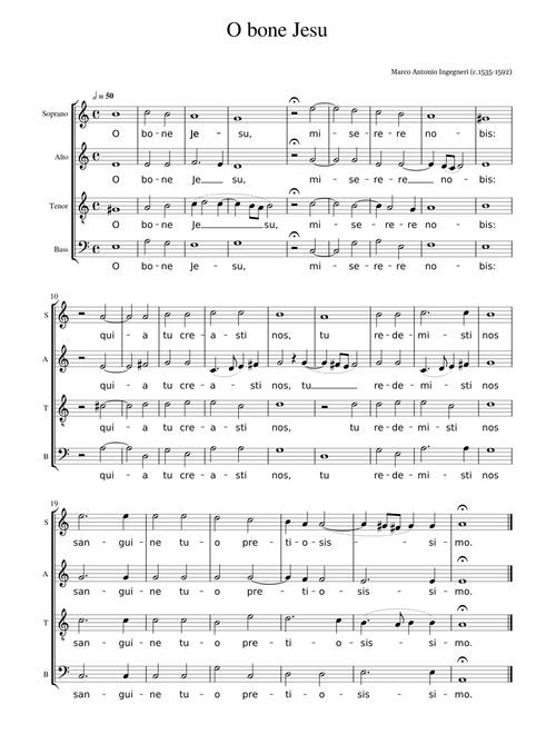 O bone Jesu – Giovanni Pierluigi da Palestrina