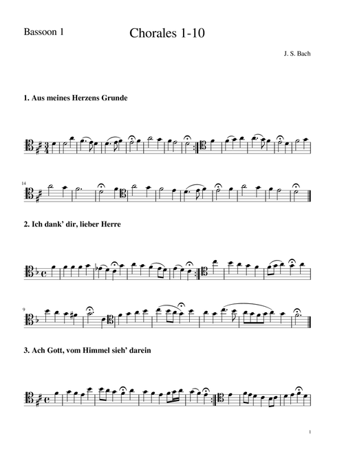 Bach Chorales - Bassoon Quartet (Arr. Adam Williams) (Woodwind Ensemble)