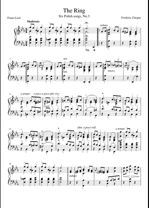Wiosna/Spring from 6 Polish Songs, S.480 Sheet Music for Piano