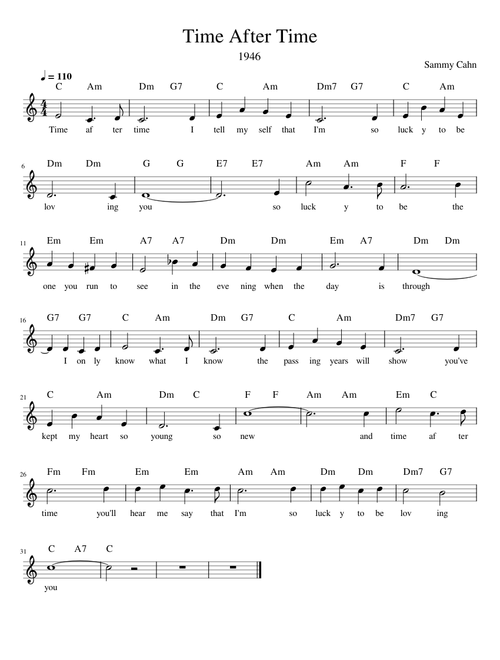 Time After Time – Jule Styne, Sammy Cahn