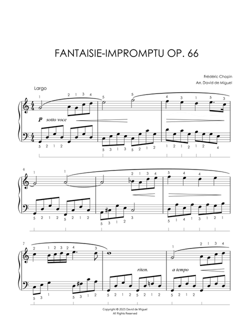 Frédéric Chopin | Fantaisie-Impromptu Op. 66 (Arr. David de Miguel) (Piano Solo)