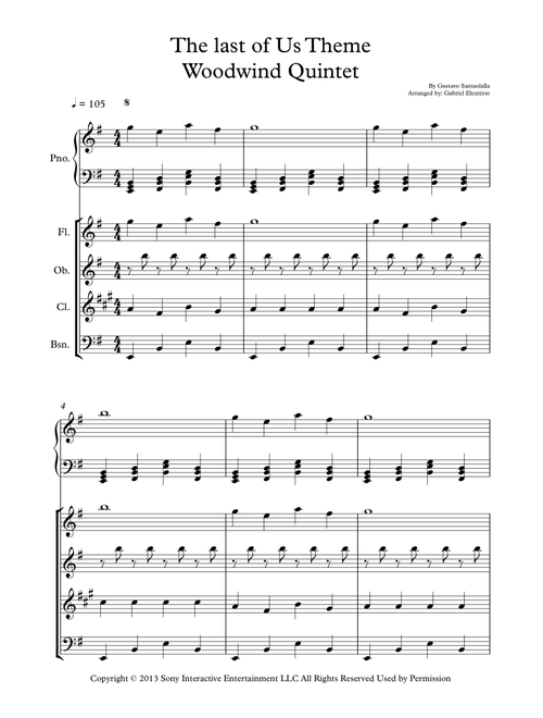 The Last Of Us (Arr. Gabriel Eleutério) - Gustavo Santaolalla (Woodwind Ensemble)