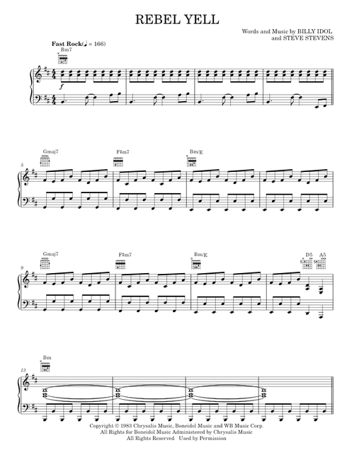 Rebel yell - Billy Idol (Piano-Vocal-Guitar)